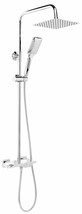Oria polished chrome thermostatic shower column. Shower system set - $573.21