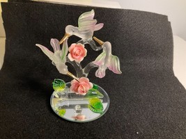 3 hummingbirds handcrafted on roses - $15.99