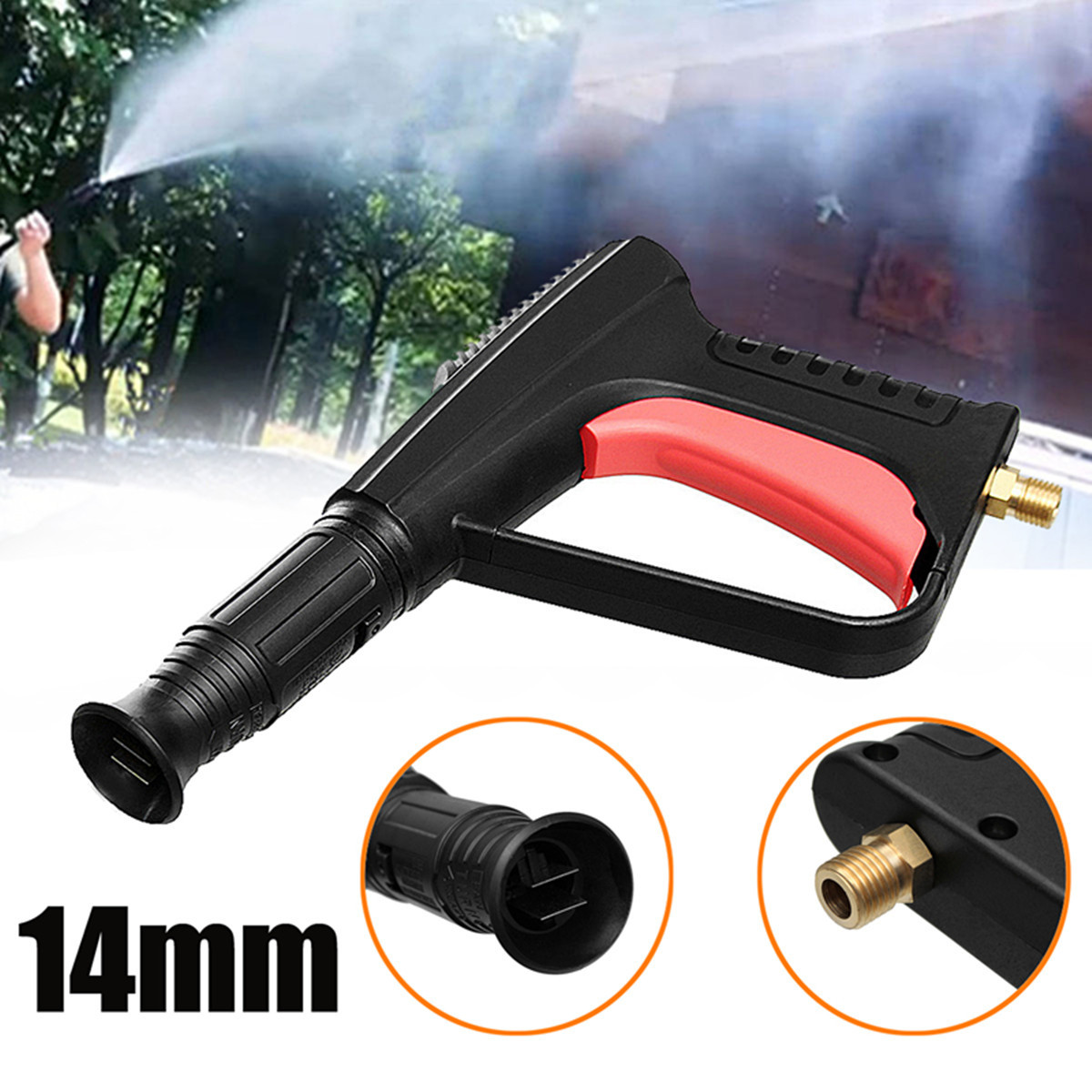 1450 PSI 14mm Pressure Washer SprayGun Handle For Lance Turbo Jet Wash