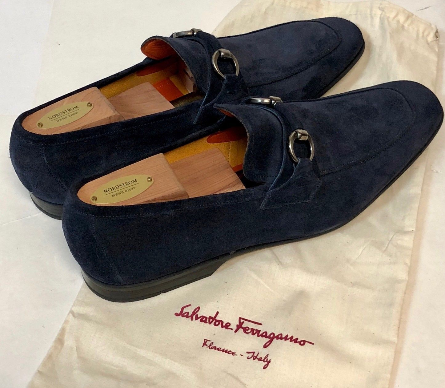 magnanni blue loafers
