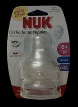 NUK Orthodontic 2pc Wide-Neck Silicone Nipples Sz. 2 Fast Flow 6m+ Germany 2010 - $24.95