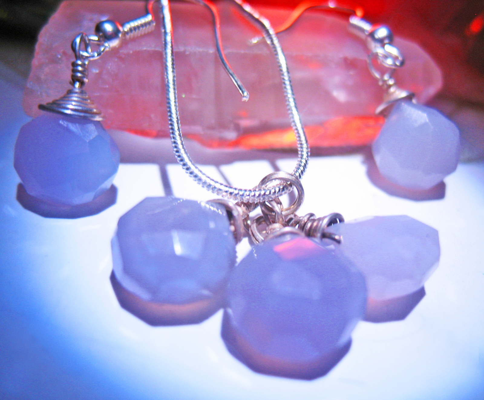 Primary image for Haunted NECKLACE & EARRINGS SET LUCK BEAUTY PROTECT MAGICK 925 WITCH CASSIA4