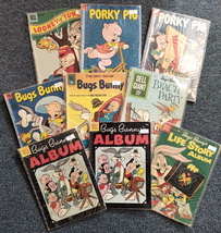 Lot 8 Vintage Dell Looney Tunes Porky Pig Bugs Bunny Life Album Comic Books - $34.99