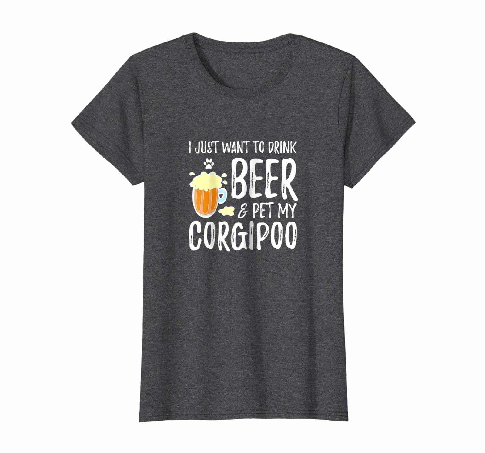 Dog Fashion - Beer and Corgipoo Shirt Funny Dog Mom or Dog Dad Gift Idea Wowen