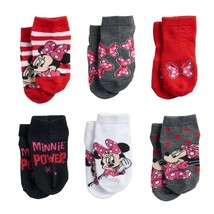 Minnie Mouse Disney Jr. 5 Or 6-Pack Low Cut Socks Girls Ages 2-4 (Toddler 2T-4T) - $10.99