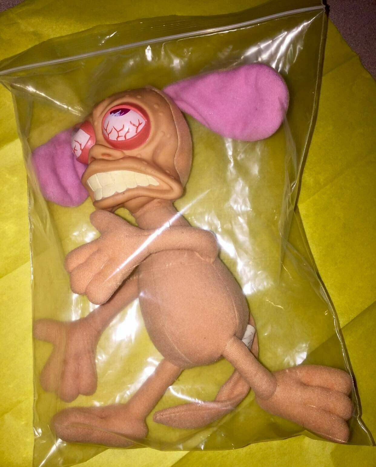 Vintage Nicktoons Ren & Stimpy "REN" 10" Plush Doll Mattel 1992