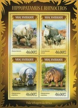 Hippopotamus Stamp Rhinoceros Diceros Bicornis Amphibius S/S MNH #7329 /... - $16.72