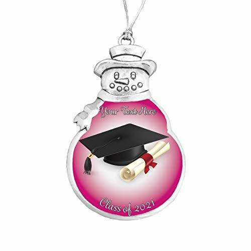 Holly Road Class of 2021 Christmas Ornament Pink Background Graduation Senior Gi