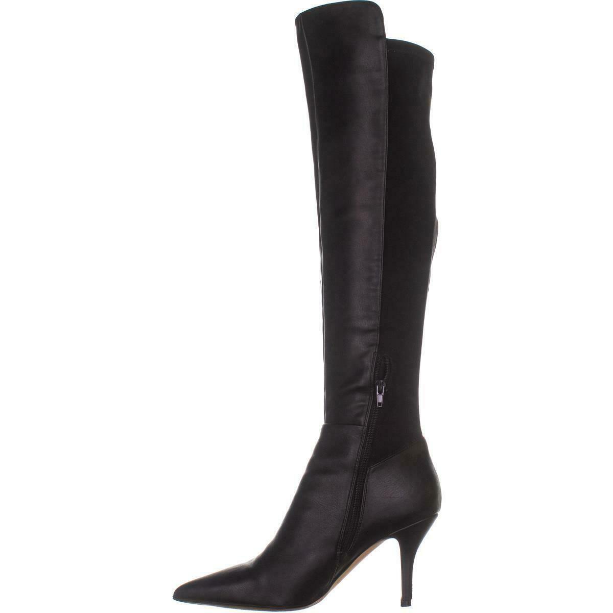 Marc Fisher Thora Pointed Toe Knee High Boots 275, Black Multi, 10 US ...