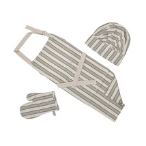 Creative Co-Op Striped Cotton Child Apron with Chef Hat and Oven Mitt, S... - $53.99