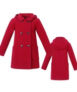 RH Double Breasted Jacket Kids Girls Long Wool Trench Coat Bow Dress 2-9... - $59.99