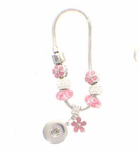 Bracelet Crystal Ball stretch DIY interchangeable Snap Button fits 18mm