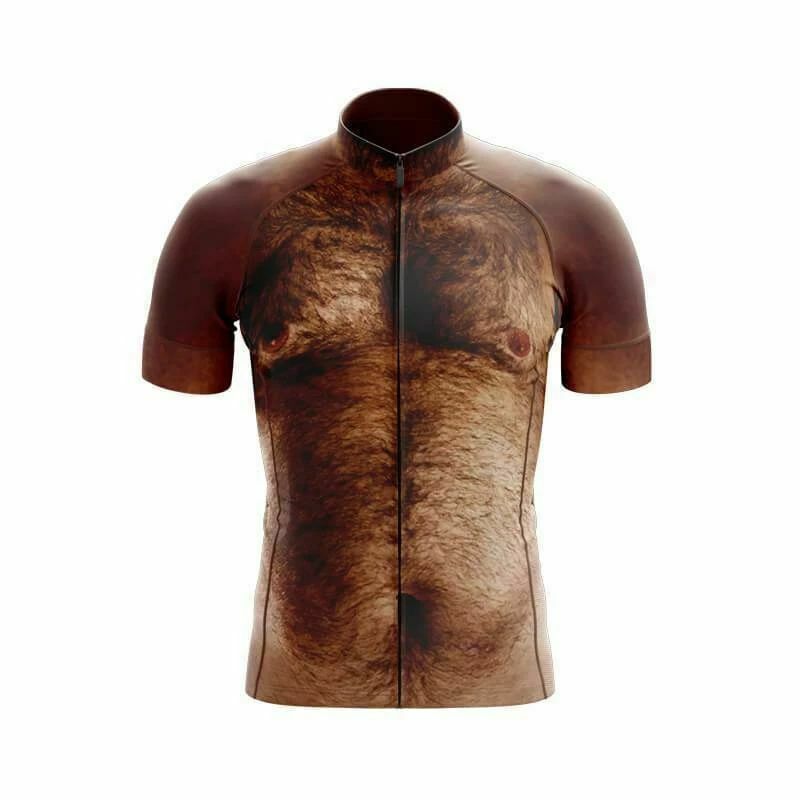 Hairy Nude (Brown) Cycling Jersey - Tops, T-Shirts & Jerseys
