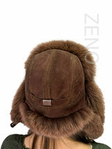 Finn Fox Fur Hat With Suede Trapper Saga Furs Ushanka Aviator Hat Brown Fur Hat image 3