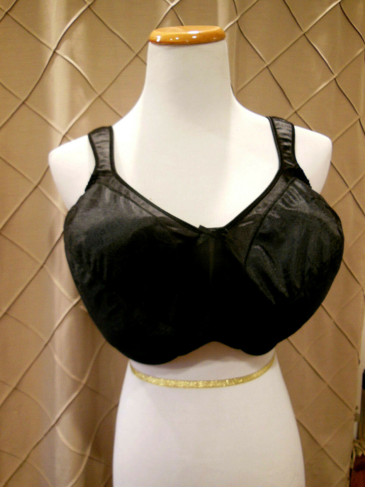 42DD Bali Satin Tracings Minimizer Underwire Bra Style 3562 Black