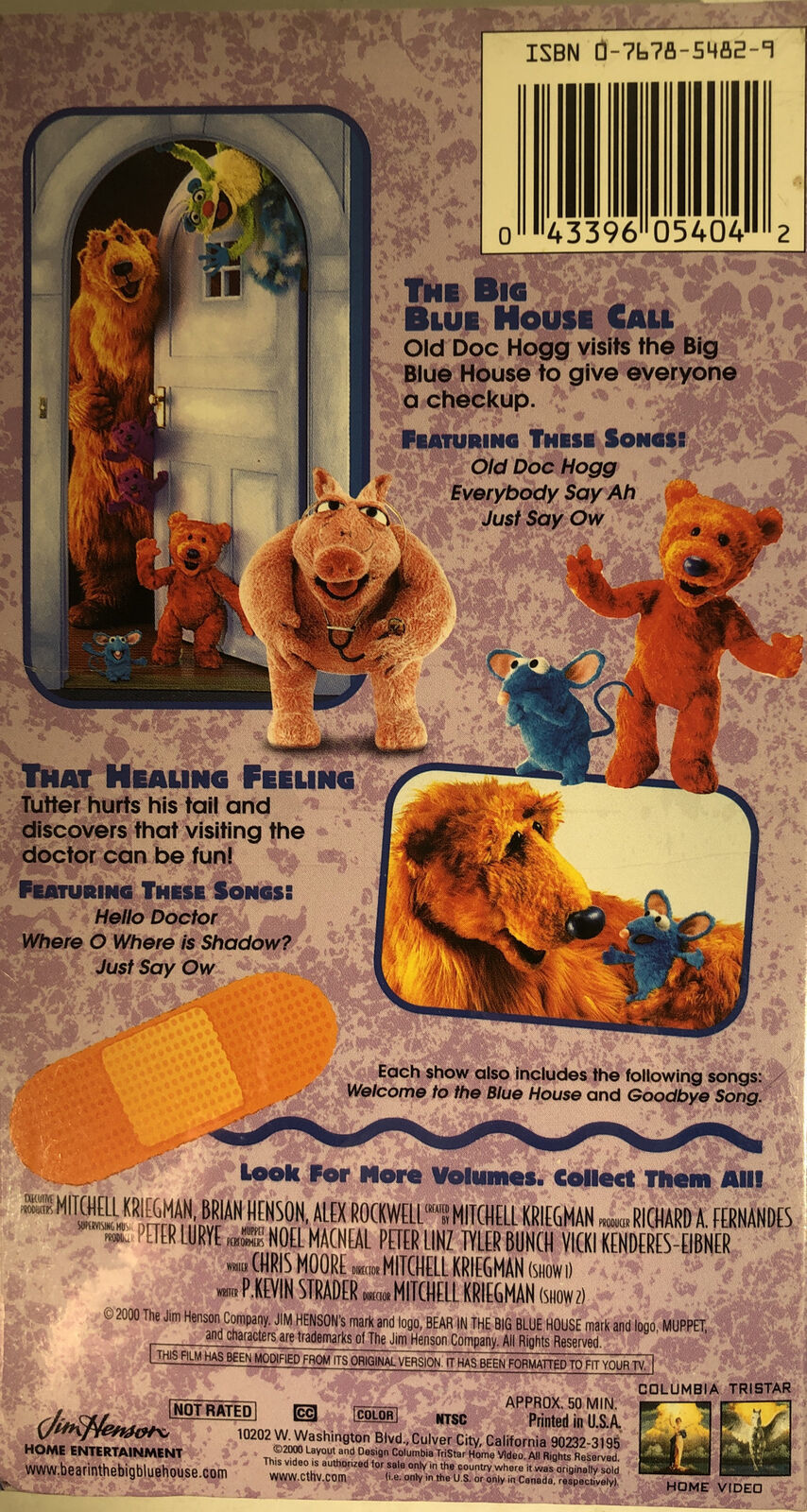 Bear in The Big Blue House-Visiting The Doctor W Bear(VHS 2000)RARE