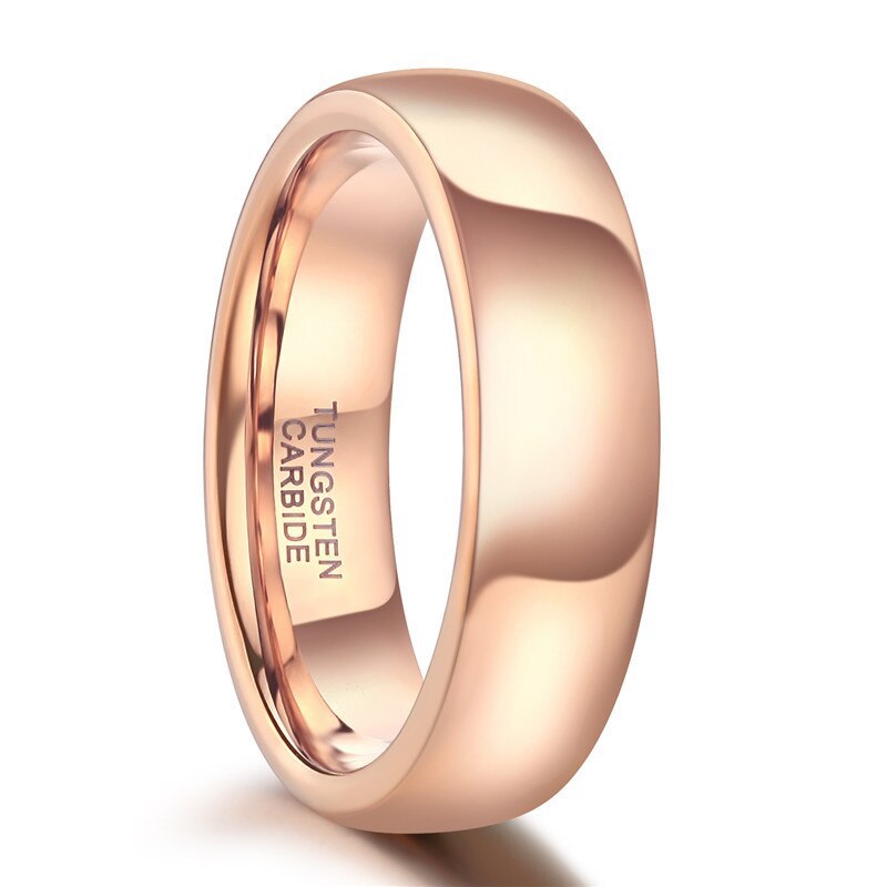 Tigrade 4mm 6mm Vintage Rose Gold Tungsten Carbide Wedding Ring For Women Solid