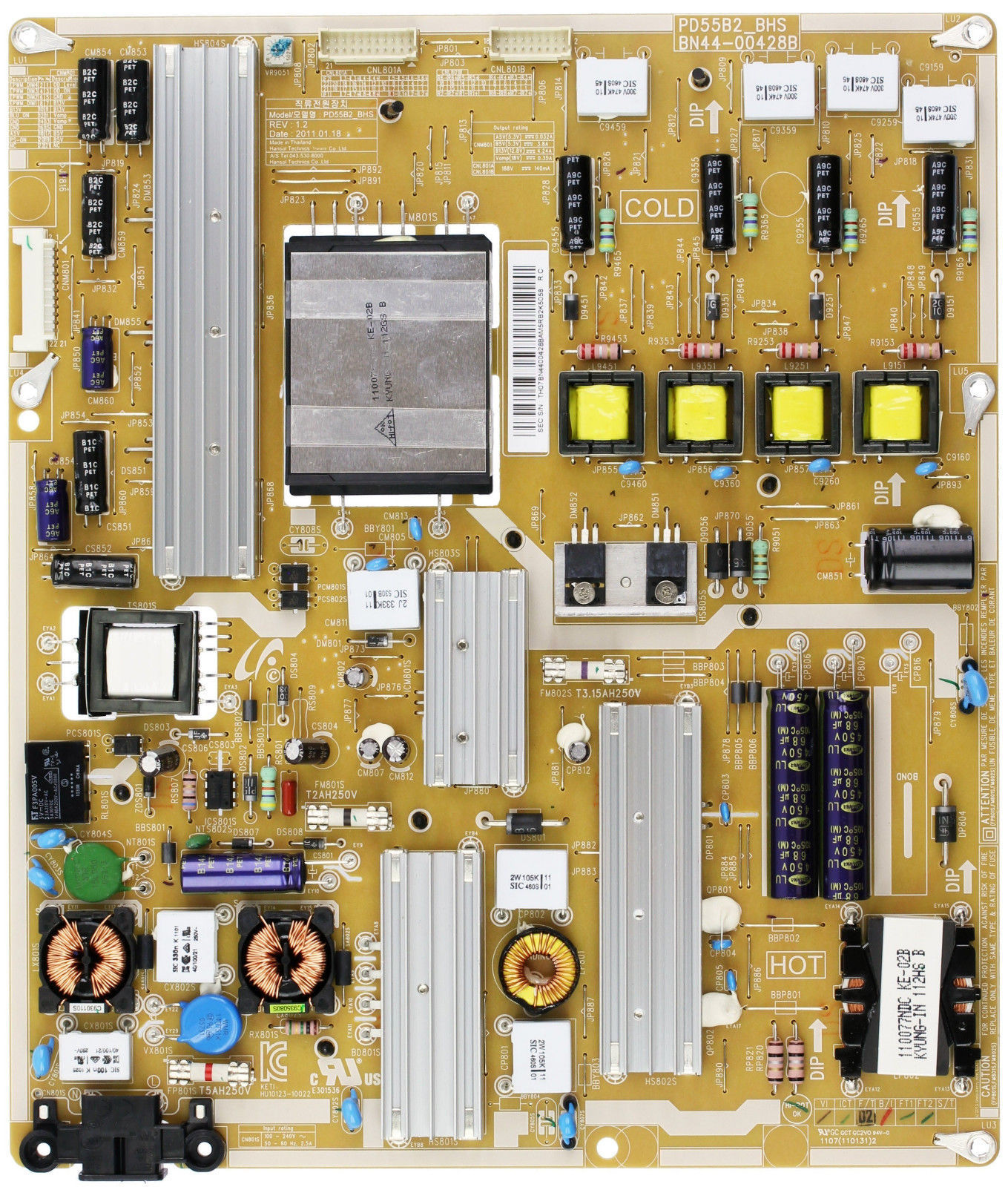 Primary image for Samsung BN44-00428B UN55D6420UFXZA 6400 6500 6900 Power Supply Repair + Upgrade!