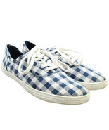 Mossimo Supply Co Womens Sz 10 Blue White Checkered Canvas Lace-up Sneakers - $14.84