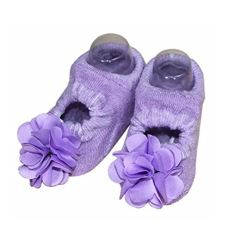 2 Packs Breathable Cotton Socks Low Cut Socks for Baby Girls, Purple[E]