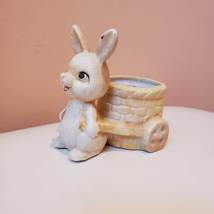 Vintage Rabbit Planter with Succulent, Bunny with Cart Pot, MCM, Price Products image 7