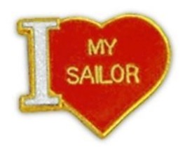 I LOVE MY SAILOR HEART NAVY PIN - $16.14