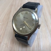 Vintage Lucerne Swiss Mens Gold Tone Hand Winding Watch Hours~For Parts Repair - $16.69