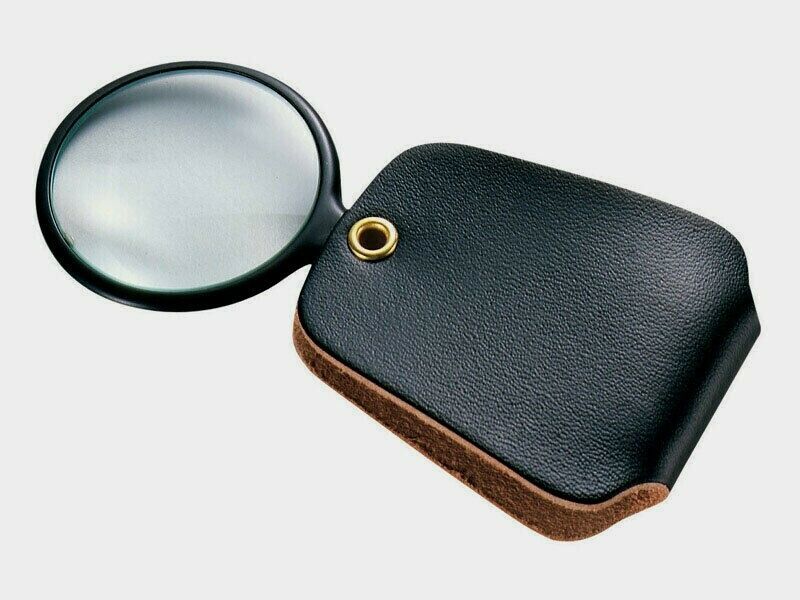 General Tools Round MAGNIFIER 532 Plastic Frame Faux Leather Toolmakers Jewelers