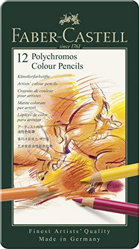 Faber Castell F110012 Polychromos Colour Pencils Tin Of 12