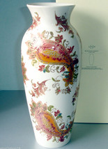 Lenox Burnished Amber 13&quot; Tall Porcelain Vase Paisley Florals Gold Accen... - $75.14