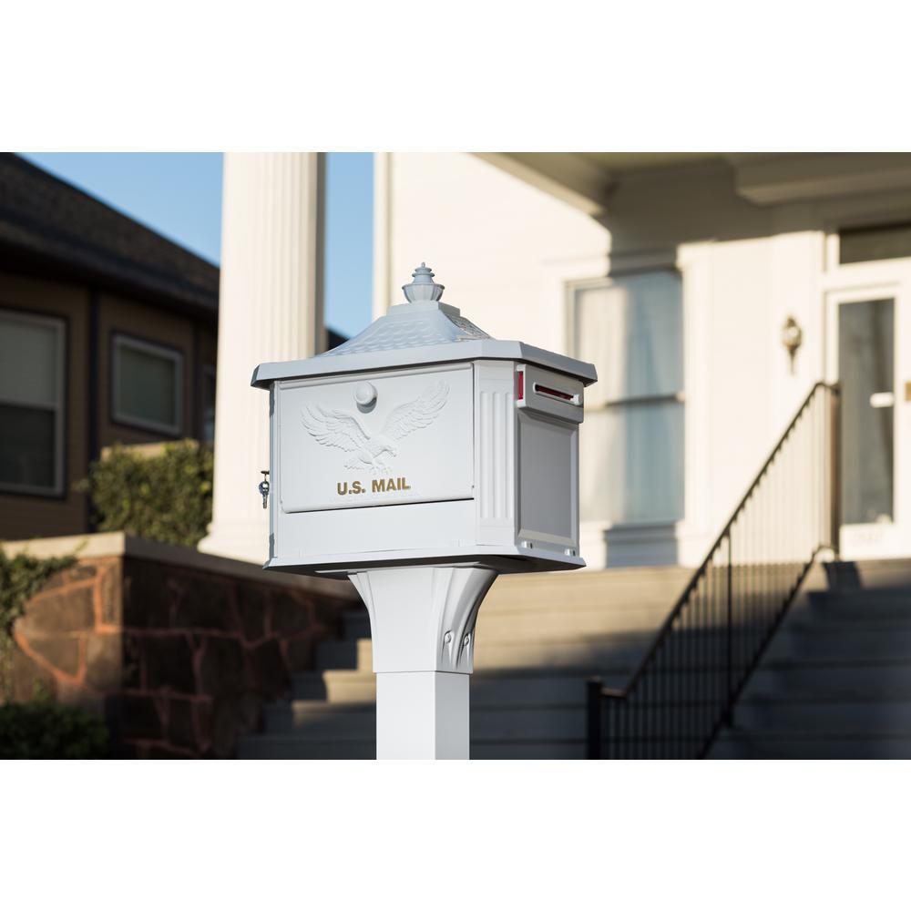 Gibraltar Mailboxes Callaway Aluminum Adjustable Mailbox Post in White