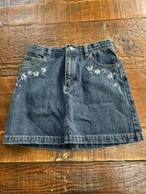 Girls Gap Size 10 Denim Blue Embroidered Skirt - $14.03