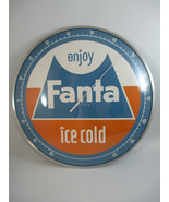 Coca-Cola Thermometer Round Glass Dome Fanta Orange and Blue 12&quot; Retro - $43.56