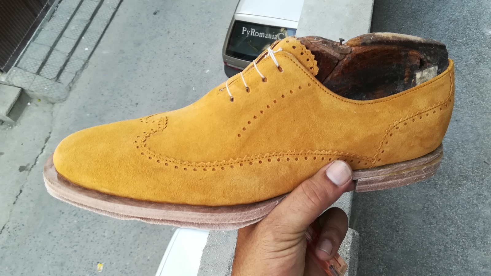 New Handmade Men's Formal Shoes, Men's Yellow Suede WinTip Formal Shoes