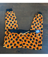Pillow Talk  womens Halloween Cat Print Plush Pajama Pants New M Orange ... - $22.99