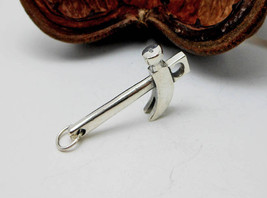 Solid 3D Silver Hammer Charm, 925 Sterling Silver, Handmade Tool Pendant... - $35.00