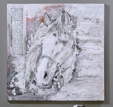 Horse Wall Print - Look and Texture of Oil Paint on Canvas Pine Wood Frame 31" H image 1