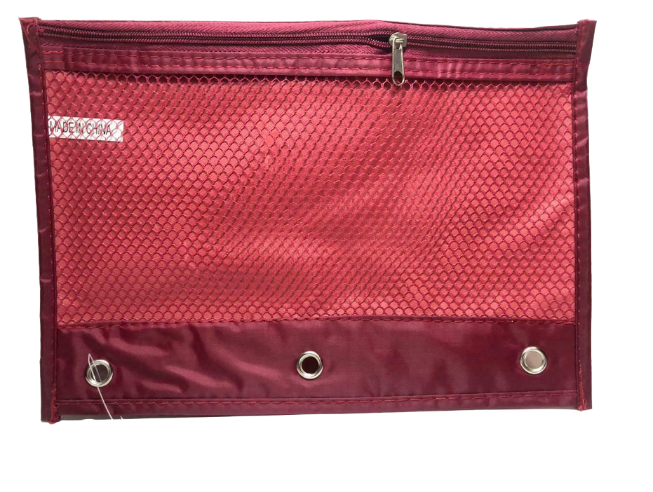 Red Zipper Pencil Pouch Back to School-For 3 Anneau Binders,7.25x10' by Allary
