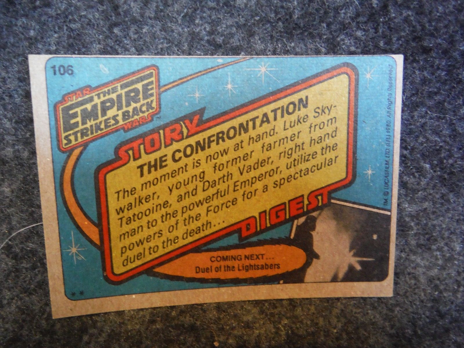 star wars empire strikes back trading cards