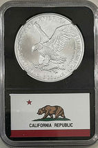 2022 American Silver Eagle $1 NGC MS70 50 STATES EAGLES Series ~ CALIFORNIA  image 3