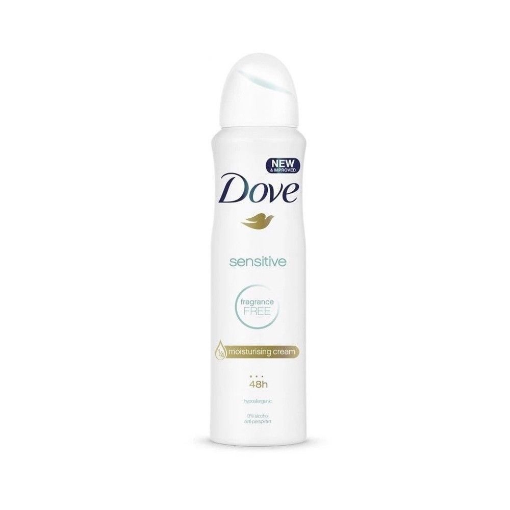 Dove Sensitive Antiperspirant Deodorant Spray, Fragrance Free (150ml/5 ...