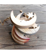 Wooden Moon with Star Wall Window Decoration - $26.34