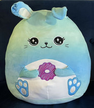 Squishmallows Justice Icicle Blue Ombre Bunny w Donut Large 16&quot; - $72.57