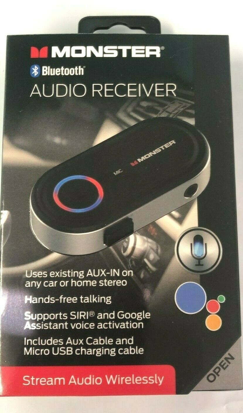 Monster Bluetooth Audio Receiver (WAB91008BLK)™ "NEW" "FREE SHIPPING