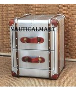 NauticalMart Aviator Bedside Trunk Metal End Table with 2 Drawers Hotel ... - $998.00