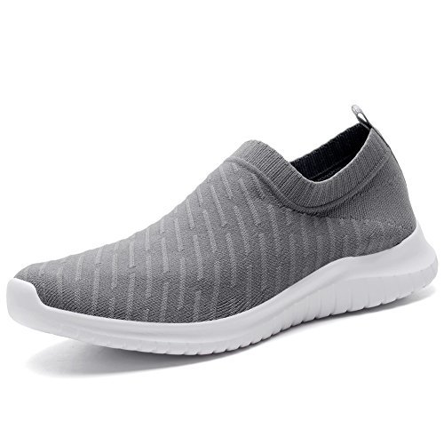 TIOSEBON Men's Casual Walking Shoes Flyknit Running Slip-on Sneakers 7. ...