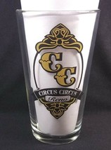 Pint beer glass Circus Circus Reno Nevada gold &amp; black on clear - £7.45 GBP