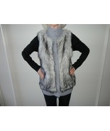 Michael Kors Faux Fox Fur Snap Buttons Sweater Vest Gray Women’s Sz XS V... - $45.53