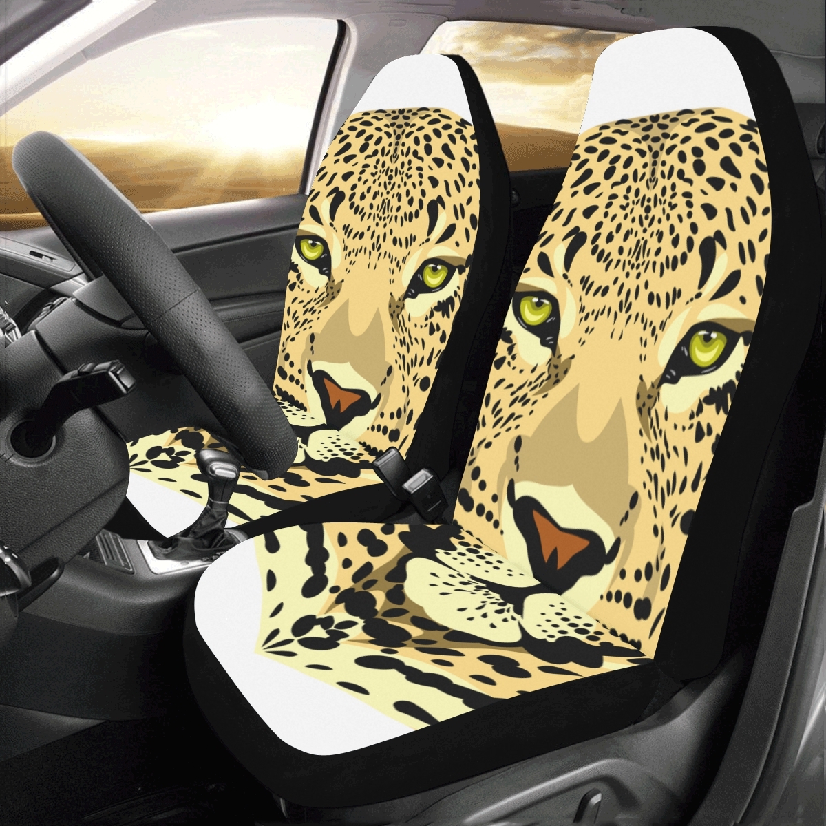 Wild Strong Leopard Animal Universal Fit Auto Drive Car Seat Covers Seat Covers Wild Strong Leopard Animal Universal Fit Auto Drive Car Seat Covers Seat Covers