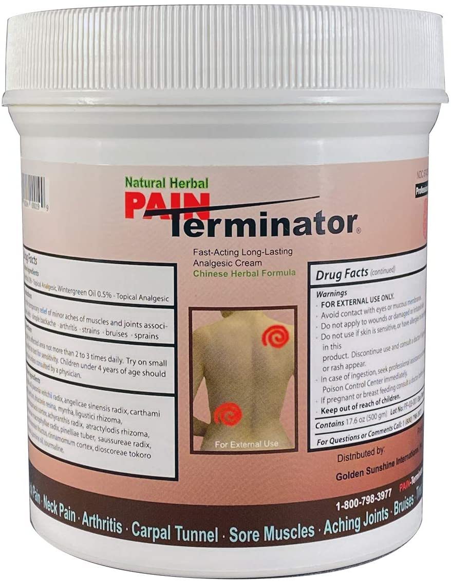 Pain Terminator Cream Professional Size Jar - 17.6 oz (500 gm)